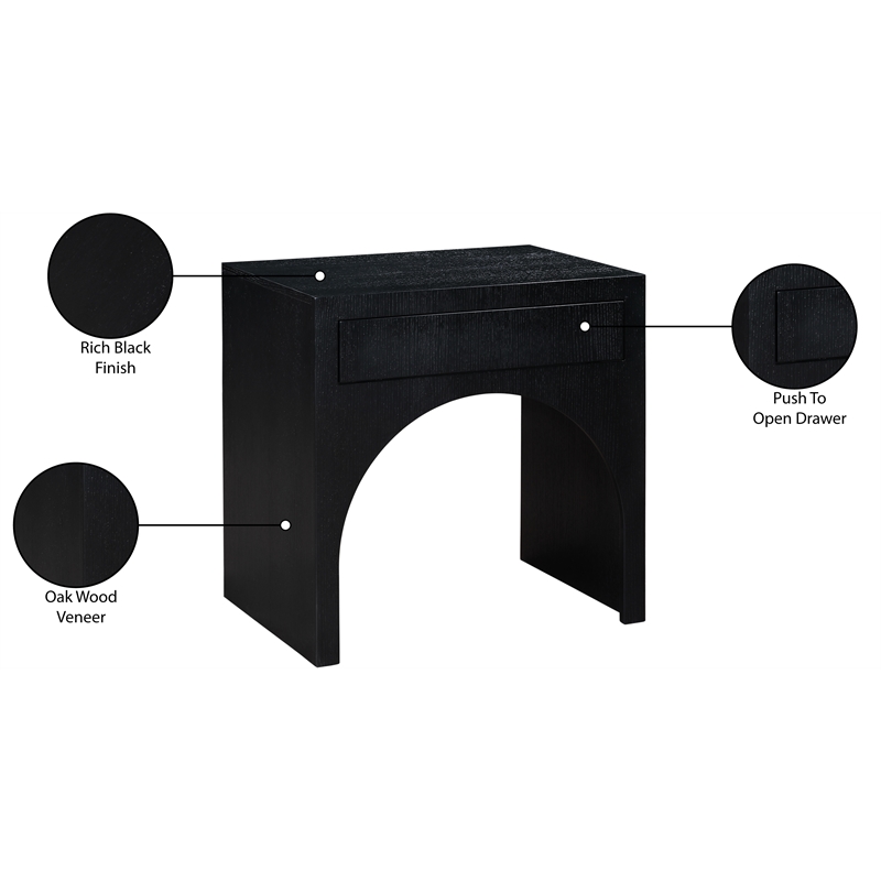 Meridian Furniture August Black Night Stand
