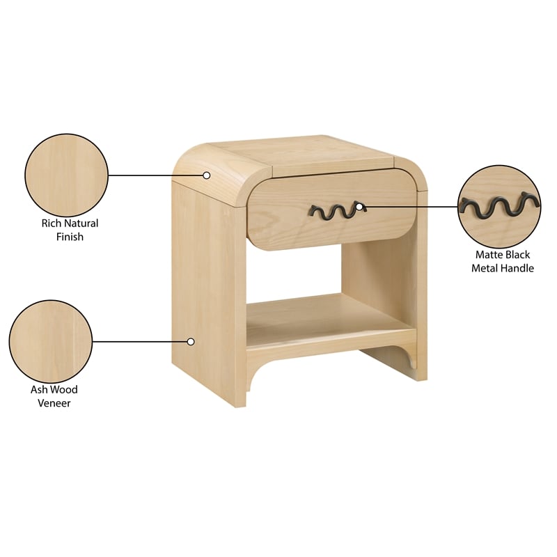 Meridian Furniture Hayes Natural Night Stand / Side Table
