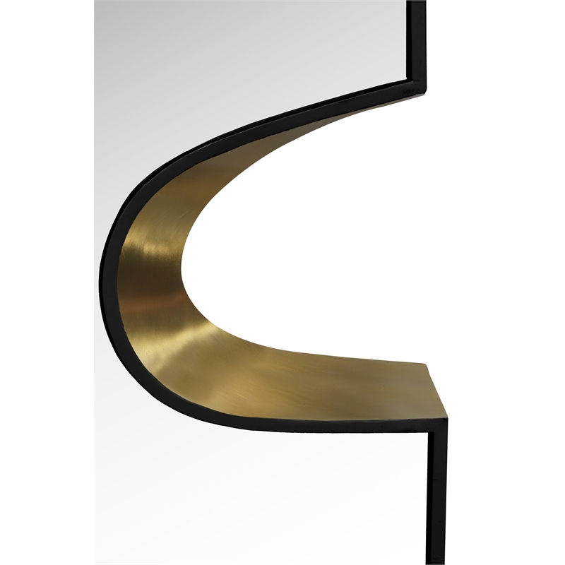 Meridian Furniture Soleil Black Mirror with Gold Iron Metal Accents