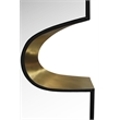 Meridian Furniture Soleil Black Mirror with Gold Iron Metal Accents