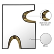 Meridian Furniture Soleil Black Mirror with Gold Iron Metal Accents