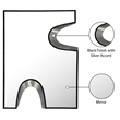 Meridian Furniture Soleil Black Mirror with Silver Iron Metal Accents