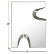 Meridian Furniture Soleil Cream Mirror with Silver Iron Metal Accents