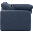 Meridian Furniture Indulge Contemporary Linen Fabric Corner Chair in Navy