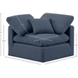 Meridian Furniture Indulge Contemporary Linen Fabric Corner Chair in Navy
