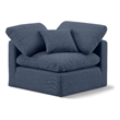 Meridian Furniture Indulge Contemporary Linen Fabric Corner Chair in Navy