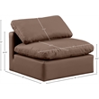 Meridian Furniture Indulge Contemporary Vegan Leather Armless Chair in Brown