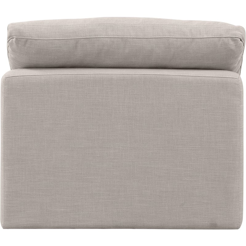 Meridian Furniture Indulge Contemporary Linen Fabric Armless Chair in Beige