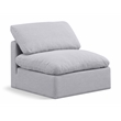 Meridian Furniture Indulge Contemporary Linen Fabric Armless Chair in Gray