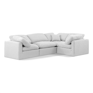 Meridian Furniture Indulge 123.5&quot Fabric L-Shaped Modular Sectional in White