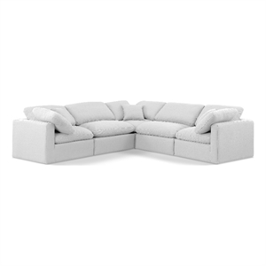 Meridian Furniture Indulge 158.5&quot Fabric L-Shaped Modular Sectional in White