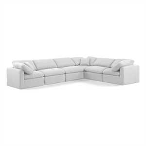 Meridian Furniture Indulge 193.5&quot Fabric L-Shaped Modular Sectional in White