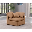 Meridian Furniture Indulge Contemporary Vegan Leather Corner Chair in Orange