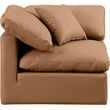 Meridian Furniture Indulge Contemporary Vegan Leather Corner Chair in Orange