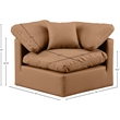 Meridian Furniture Indulge Contemporary Vegan Leather Corner Chair in Orange