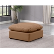 Meridian Furniture Indulge Contemporary Vegan Leather Ottoman in Cognac Orange