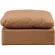 Meridian Furniture Indulge Contemporary Vegan Leather Ottoman in Cognac Orange