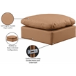 Meridian Furniture Indulge Contemporary Vegan Leather Ottoman in Cognac Orange