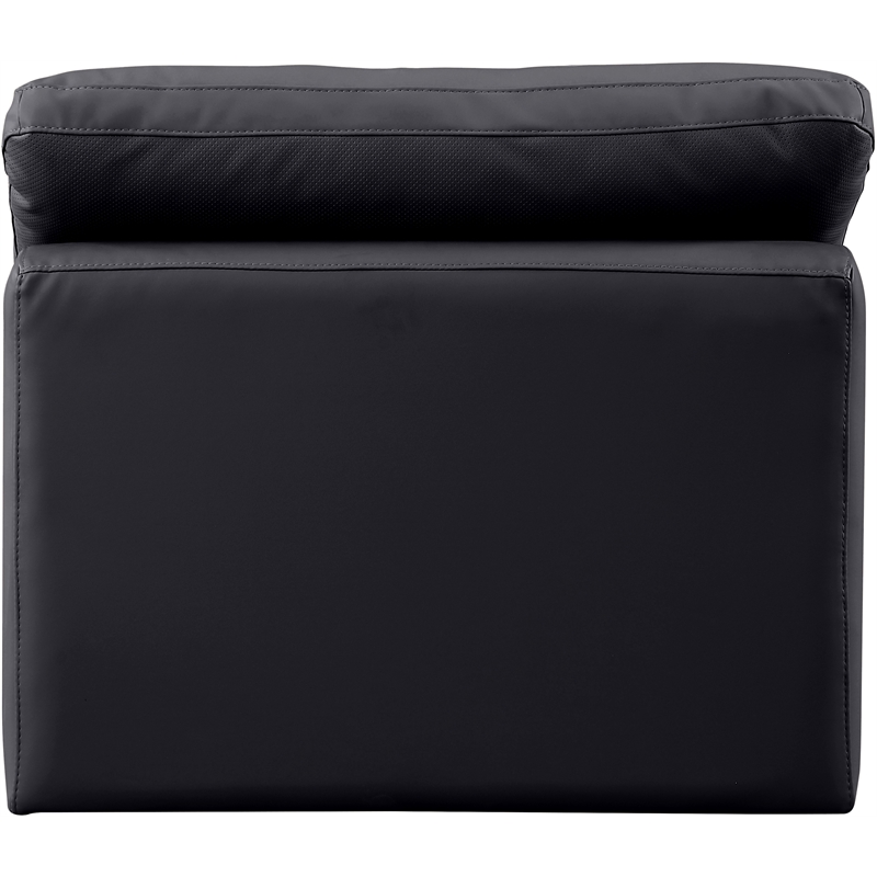 Meridian Furniture Indulge Contemporary Vegan Leather Armless Chair in Black