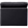 Meridian Furniture Indulge Contemporary Vegan Leather Armless Chair in Black