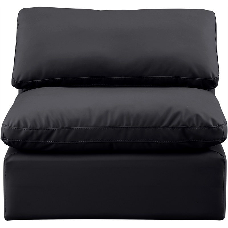 Meridian Furniture Indulge Contemporary Vegan Leather Armless Chair in Black