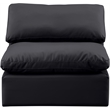 Meridian Furniture Indulge Contemporary Vegan Leather Armless Chair in Black