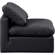 Meridian Furniture Indulge Contemporary Vegan Leather Armless Chair in Black