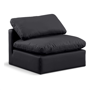 Meridian Furniture Indulge Contemporary Vegan Leather Armless Chair in Black