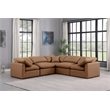 Meridian Furniture Indulge Vegan Leather L-Shaped Modular Sectional in Orange