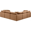 Meridian Furniture Indulge Vegan Leather L-Shaped Modular Sectional in Orange