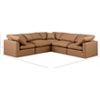 Meridian Furniture Indulge Vegan Leather L-Shaped Modular Sectional in Orange