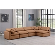 Meridian Furniture Indulge Vegan Leather L-Shaped Modular Sectional in Orange