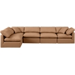 Meridian Furniture Indulge Vegan Leather L-Shaped Modular Sectional in Orange