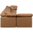 Meridian Furniture Indulge Vegan Leather L-Shaped Modular Sectional in Orange