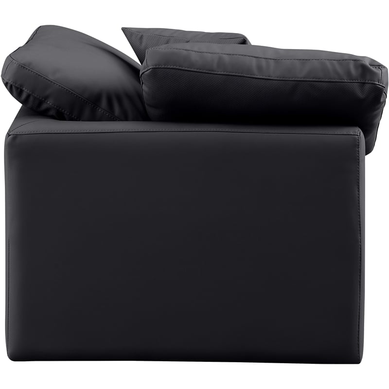 Meridian Furniture Indulge Contemporary Vegan Leather Corner Chair in Black