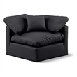 Meridian Furniture Indulge Contemporary Vegan Leather Corner Chair in Black