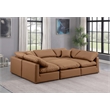Meridian Furniture Indulge Vegan Leather U-Shaped Modular Sectional in Orange
