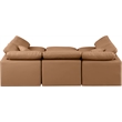 Meridian Furniture Indulge Vegan Leather U-Shaped Modular Sectional in Orange