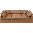 Meridian Furniture Indulge Vegan Leather U-Shaped Modular Sectional in Orange