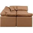 Meridian Furniture Indulge Vegan Leather U-Shaped Modular Sectional in Orange