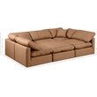 Meridian Furniture Indulge Vegan Leather U-Shaped Modular Sectional in Orange