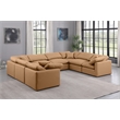 Meridian Furniture Indulge Vegan Leather U-Shaped Modular Sectional in Orange