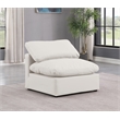 Meridian Furniture Indulge Vegan Leather Armless Chair in Cream