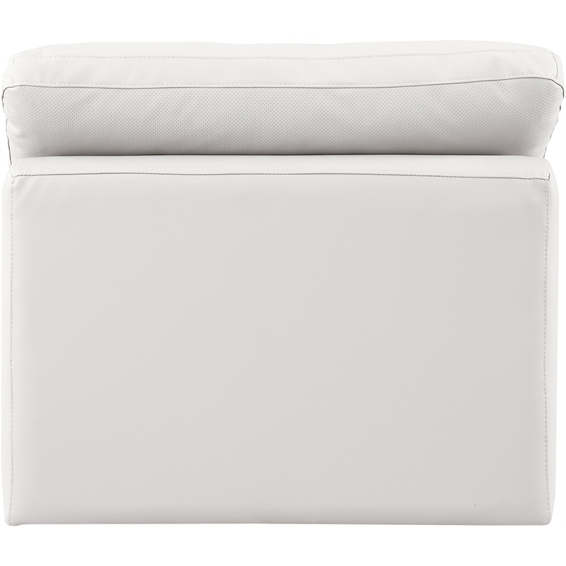 Meridian Furniture Indulge Vegan Leather Armless Chair in Cream