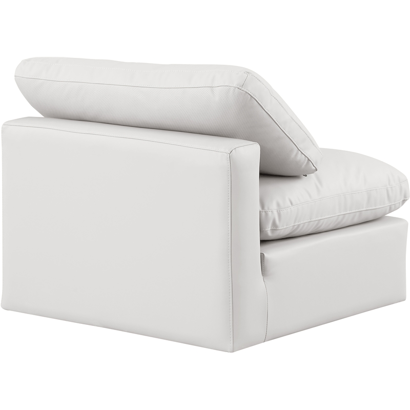 Meridian Furniture Indulge Vegan Leather Armless Chair in Cream