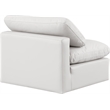 Meridian Furniture Indulge Vegan Leather Armless Chair in Cream