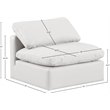 Meridian Furniture Indulge Vegan Leather Armless Chair in Cream