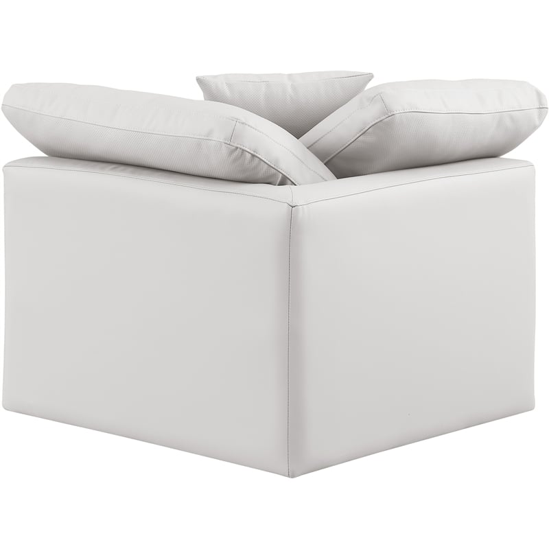 Meridian Furniture Indulge Vegan Leather Corner Chair in Cream