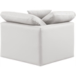 Meridian Furniture Indulge Vegan Leather Corner Chair in Cream