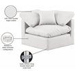 Meridian Furniture Indulge Vegan Leather Corner Chair in Cream